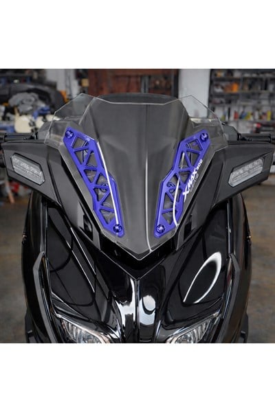Yamaha Xmax Uyumlu Ön Cam Braketi 2018-2023 Cnc Mavi