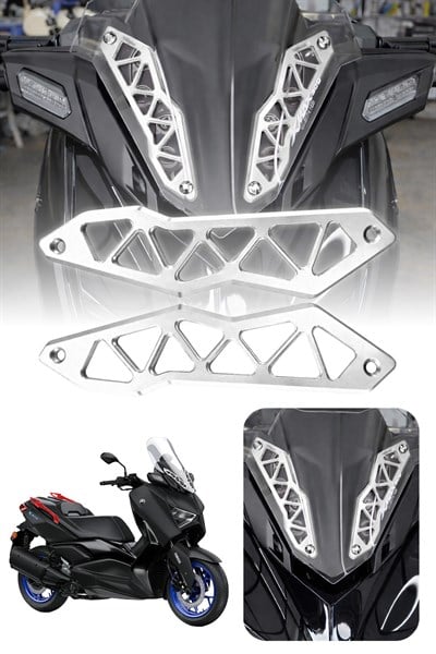 Yamaha Xmax Uyumlu Ön Cam Braketi 2018-2023 Cnc Gümüş