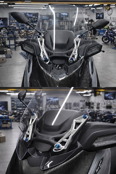 Yamaha Xmax Uyumlu Ön Cam Braketi 2024-2026 Cnc Gümüş