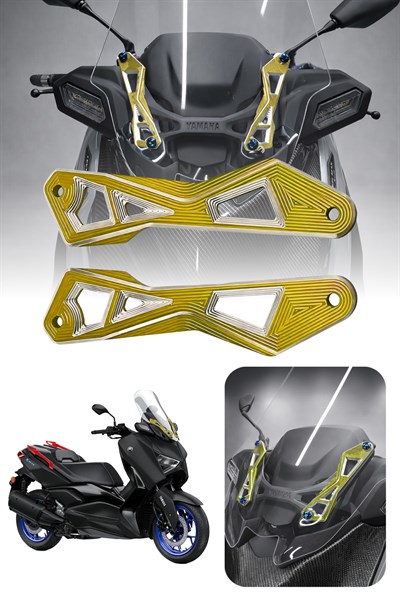 Yamaha Xmax Uyumlu Ön Cam Braketi 2024-2026 Cnc Gold