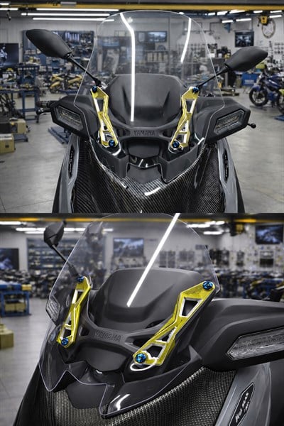 Yamaha Xmax Uyumlu Ön Cam Braketi 2024-2026 Cnc Gold