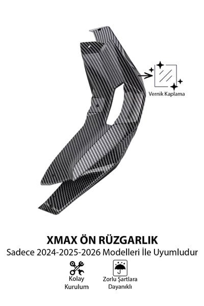 Yamaha Xmax Uyumlu Ön Rüzgarlık Kanat 2024-2026 Karbon Desen