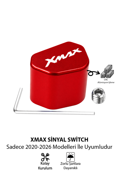 Yamaha Xmax Uyumlu Sinyal Switch 2020-2026 Cnc Kırmızı
