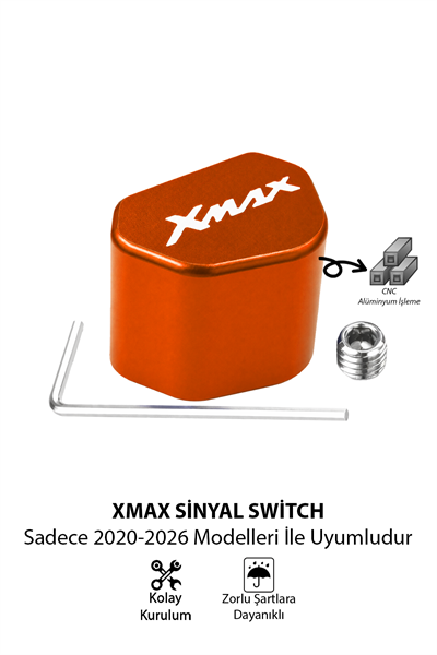 Yamaha Xmax Uyumlu Sinyal Switch 2020-2026 Cnc Turuncu