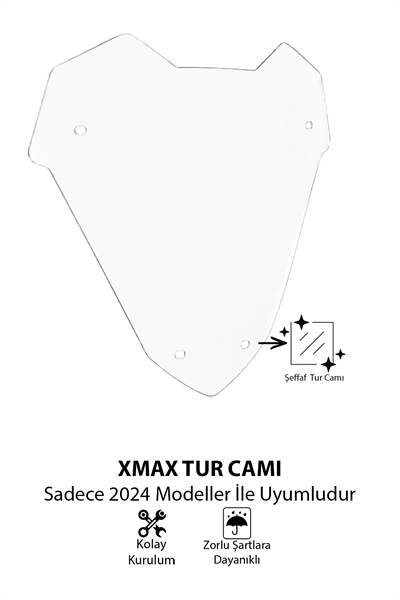 Yamaha Xmax Uyumlu Sport Tur Camı 2024 Şeffaf