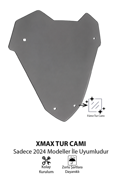 Yamaha Xmax Uyumlu Sport Tur Camı 2024 Füme