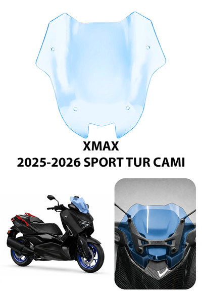 Yamaha Xmax Uyumlu Sport Tur Camı 2025-2026 Mavi