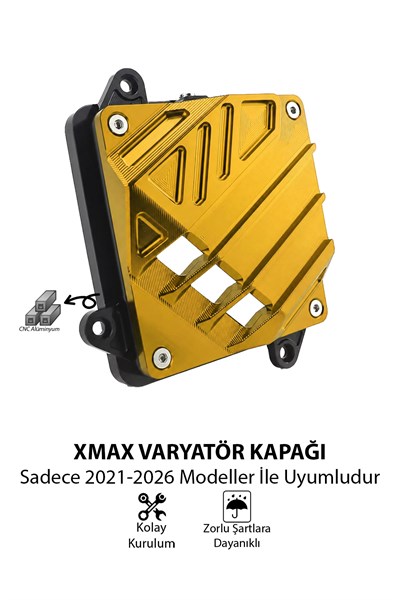 Yamaha Xmax Uyumlu Varyatör Koruma Kapağı 2021-2026 Cnc Gold