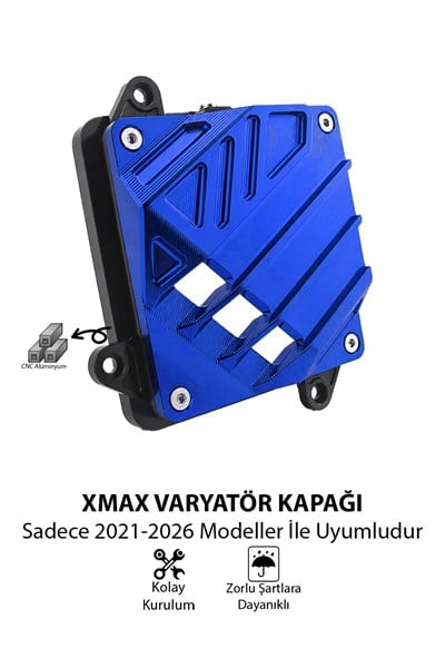 Yamaha Xmax Uyumlu Varyatör Koruma Kapağı 2021-2026 Cnc Mavi