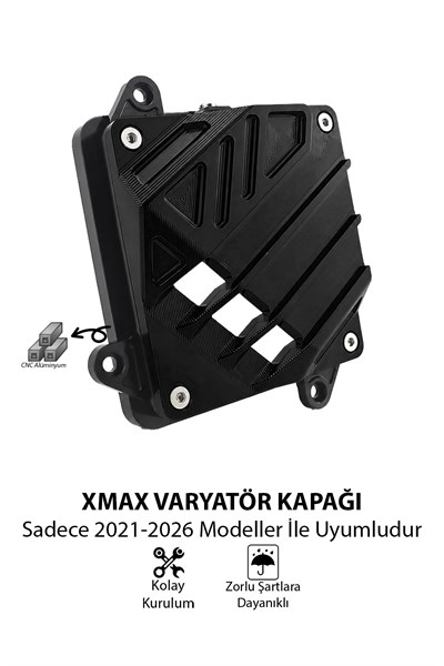 Yamaha Xmax Uyumlu Varyatör Koruma Kapağı 2021-2026 Cnc Siyah