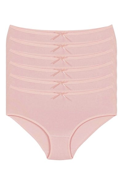 Bambu Bato Kadın Yüksek Bel Külot Pudra 6lı Paket