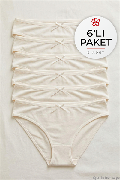 Bambu Bikini Kadın Külot Ekru 6lı Paket
