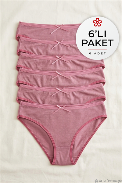 Bambu Bikini Kadın Külot Gül Kurusu 6lı Paket