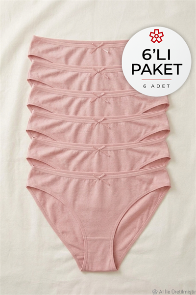 Bambu Bikini Kadın Külot Pudra 6lı Paket