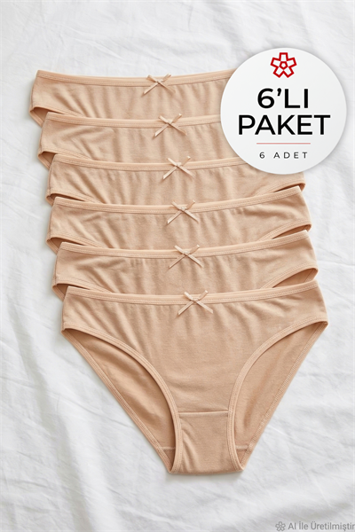 Bambu Bikini Kadın Külot Ten 6lı Paket