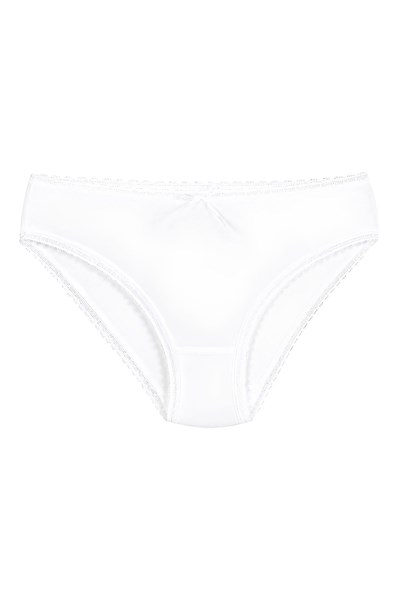 Bambu Dantelli Bikini Kadın Külot Beyaz 6lı Paket