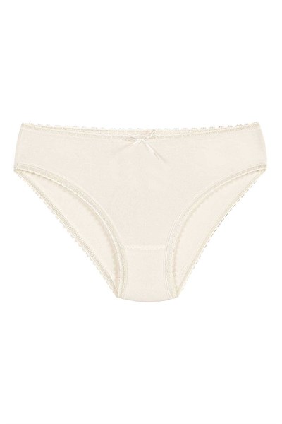 Bambu Dantelli Bikini Kadın Külot Ekru 6lı Paket