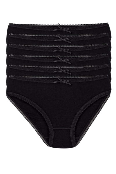 Bambu Dantelli Bikini Kadın Külot Siyah 6lı Paket