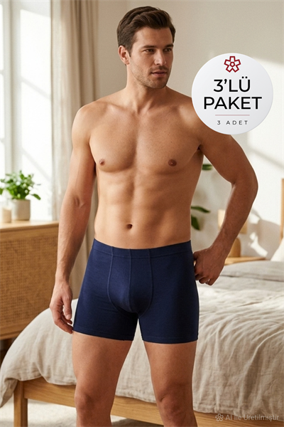Bambu Erkek Boxer Lacivert 3lü Paket