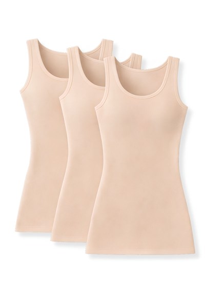 Bambu Geniş Askılı Kadın Atlet Ten 3lü Paket