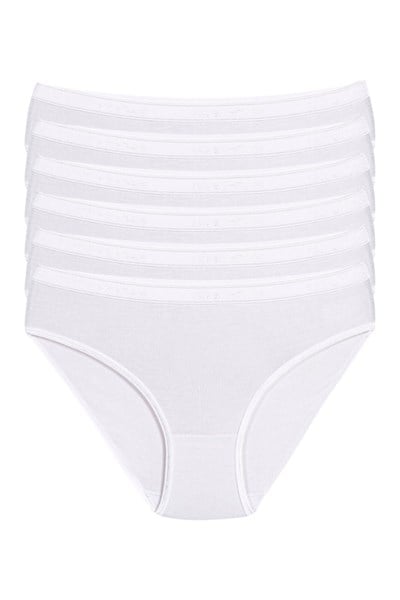 Bambu Kemerli Bikini Kadın Külot Beyaz 6lı Paket