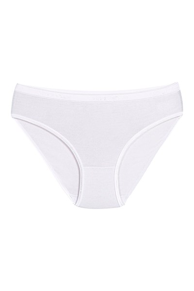 Bambu Kemerli Bikini Kadın Külot Beyaz 6lı Paket