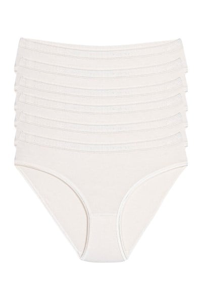 Bambu Kemerli Bikini Kadın Külot Ekru 6lı Paket