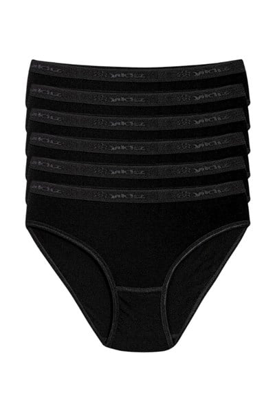 Bambu Kemerli Bikini Kadın Külot Siyah 6lı Paket