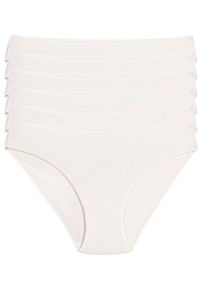Bambu Süper İz Yapmaz Bikini Kadın Külot Ekru 6lı Paket