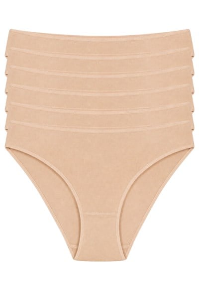 Bambu Süper İz Yapmaz Bikini Kadın Külot Ten 6lı Paket