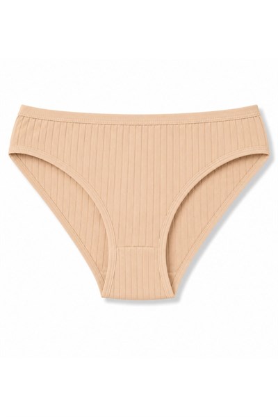 Çizgili Bambu Bikini Kadın Külot Ten 6lı Paket
