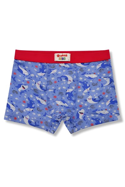 Erkek Çocuk Likralı Havlu Bel Boxer Hayvan Desenli 3lü Paket