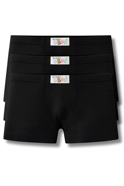 Erkek Çocuk Modal Boxer Siyah 3lü Paket