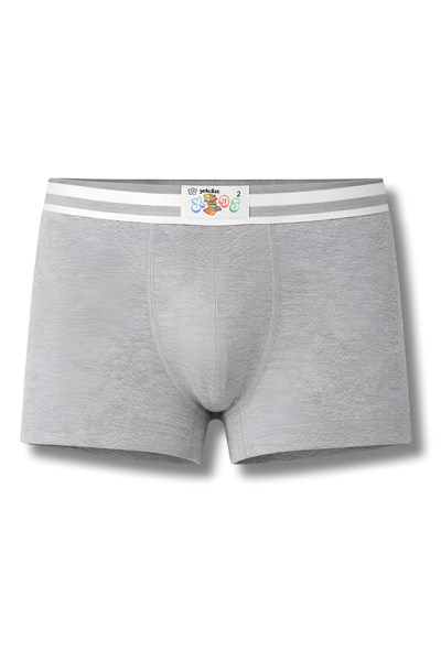 Erkek Çocuk Ribana Boxer Gri %100 Pamuk 3lü Paket