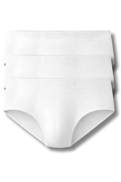 Erkek Çocuk Ribana Kom Slip Beyaz %100 Pamuk 3lü Paket