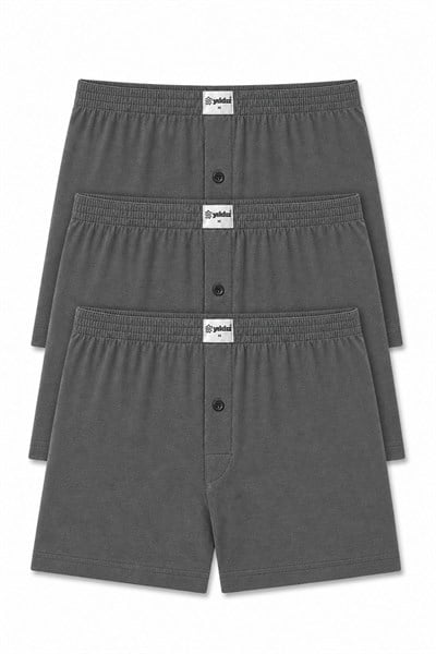 Havlu Bel Erkek Boxer Füme %100 Pamuk 3lü Paket