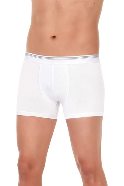 Likralı Erkek Boxer Beyaz 3lü Paket