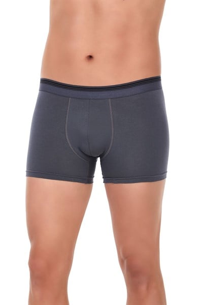 Likralı Erkek Boxer Füme 3lü Paket