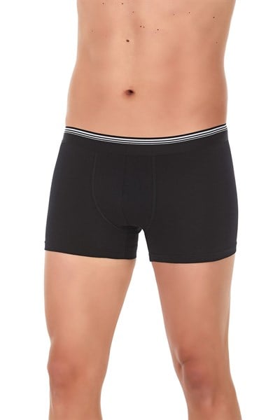 Likralı Erkek Boxer Siyah 3lü Paket
