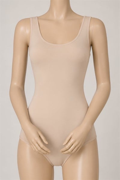 Likralı Geniş Askılı Kadın Çıtçıtlı Body Ten 3lü Paket