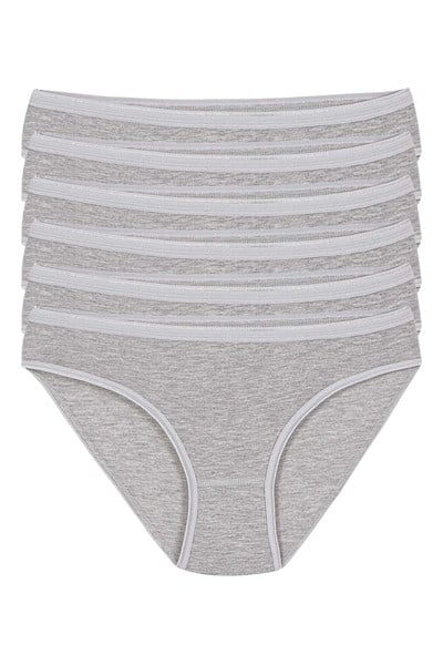 Likralı İz Yapmaz Bikini Kadın Külot Gri 6lı Paket