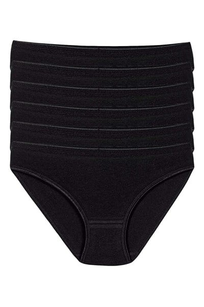 Likralı İz Yapmaz Bikini Kadın Külot Siyah 6lı Paket