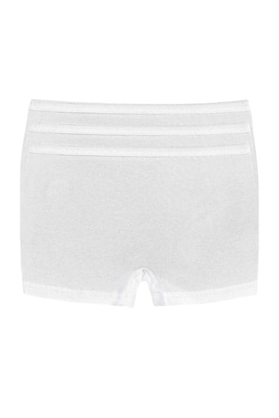 Likralı Kadın Boxer Beyaz 3lü Paket