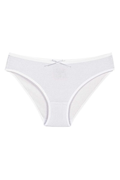 Likralı Kaşkorse Kadın Bikini Külot Beyaz 6lı Paket
