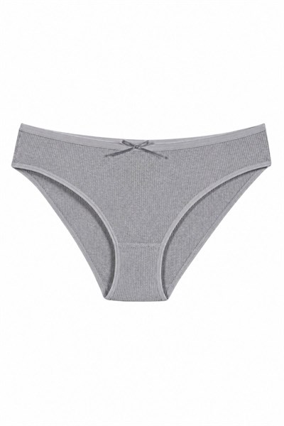 Likralı Kaşkorse Kadın Bikini Külot Gri 6lı Paket