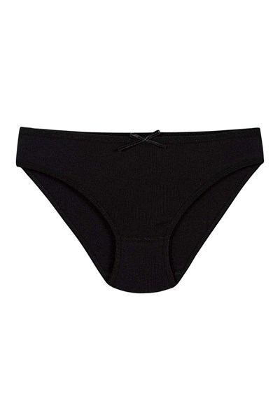Likralı Kaşkorse Kadın Bikini Külot Siyah 6lı Paket