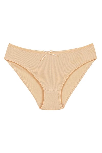 Likralı Kaşkorse Kadın Bikini Külot Ten 6lı Paket