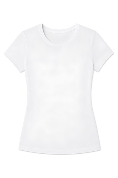 Likralı Kısa Kol Kadın T-Shirt Beyaz