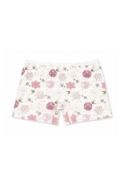 Likralı Kız Çocuk Boxer Karışık Desenli 3lü Paket