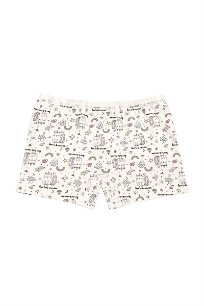 Likralı Kız Çocuk Boxer Karışık Desenli 3lü Paket